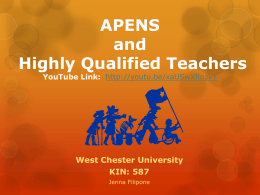APENS and Highly Qualified Teachers
