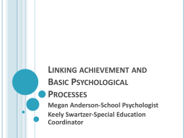 Linking Achievement to Basic Psychological Processes