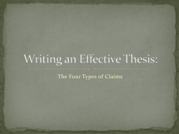 ENG121 - Effective Thesis Statements