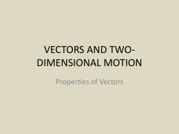 vectors and two-dimensional motion