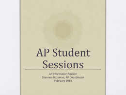 AP Student Sessions