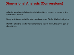 Dimensional Analysis (Conversions) Notes