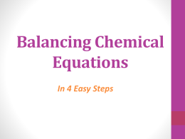 1st Balancing Chemical Equations