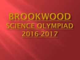 Brookwood Science Olympiad 2014-2015