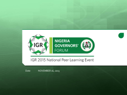 IGR Event - Nigeria Governors` Forum
