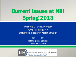 Current Issues at NIH - Johns Hopkins Medicine