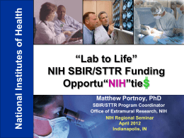 SBIR/STTRs - Indiana University School of Medicine