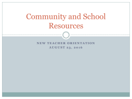 Community and School Resources