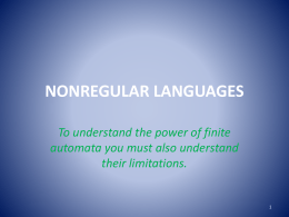 NONREGULAR LANGUAGES