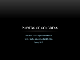 Powers of Congress - Ladue School District