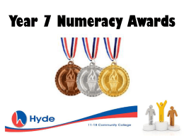 Year 7 Numeracy Awards