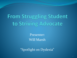 From Struggling Student to Striving Advocate