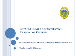 Establishing a Quantitative Reasoning Center