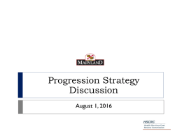 Progression Strategy Discussion - Health Services Cost Review