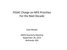 Charge to Subcommittee of FESAC (1)