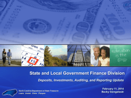 LGC Update - North Carolina Local Government Investment