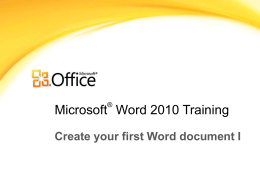 Create your first Word document I