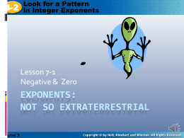 Negative Exponents