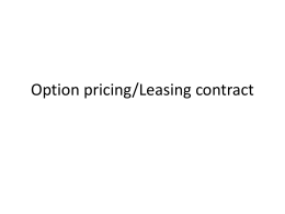 Option pricing/Leasing contract