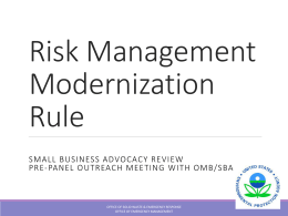 Risk Management Modernization Rule