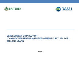 Presentation Fund Damu Strategy 2014