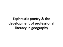 Ecphrastic poetry and geography