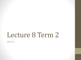 Lecture 8 Term 2