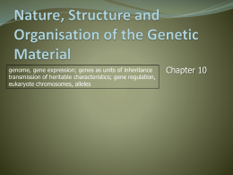 Nature, Structure and organisation of the genetic