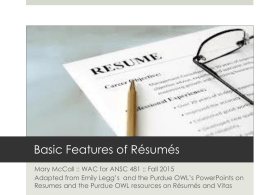 Resume Overview
