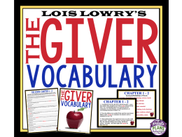 The Giver Vocabulary In Context