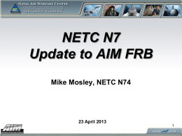 NETC N74 Status Update - Authoring Instructional Materials (AIM)