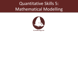Quantitative Skills 5 Mathematical Modelling