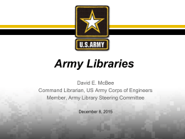 David E. McBee - Military Libraries Division