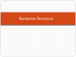 Sentence Structure PPT
