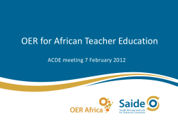 OER for African Teacher Education