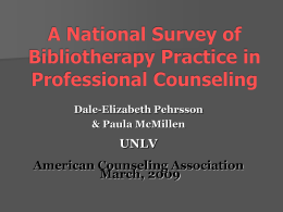 A national survey of Bibliotherapy practice in professional