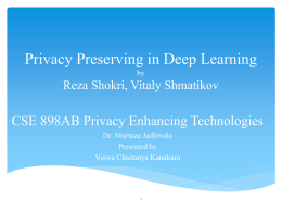 Privacy Preserving in Deep Learning by Reza Shokri, Vitaly Shmatikov