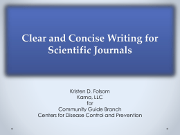 Evidence Reviews: Concise and Effective Writing for Peer