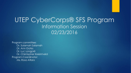 SFS Info. Session Presentation Slides