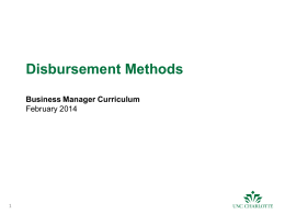 Disbursement Methods - Financial Services