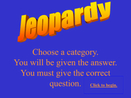 WWI Jeopardy