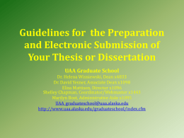 Guidelines for Preparation of Your Thesis or Dissertation