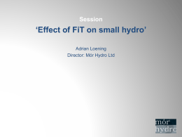 Session `Effect of FiT on small hydro`