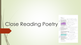 Close Reading Poetry