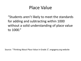 Place Value - Math Garden