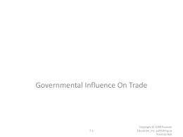 Governmental Influence On Trade