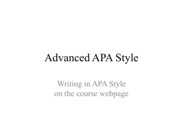 APA Style PowerPoint