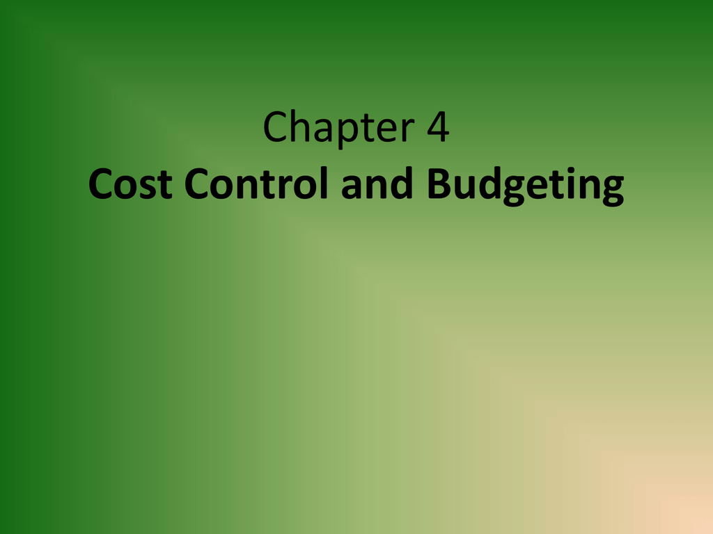 Cost controlling
