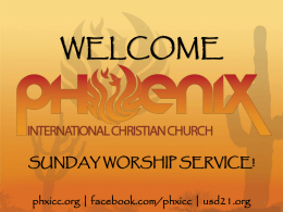 First Principles 2013 - Phoenix International Christian Church