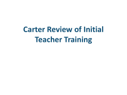 Carter review - Slides (November) UCET MF 2